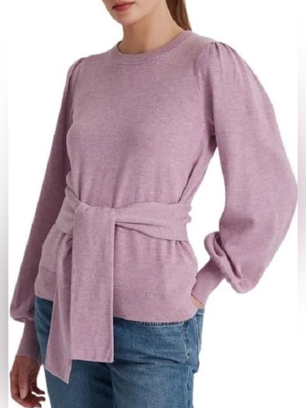 LAUREN Ralph Lauren Women's Belted
Cotton-Blend Sweater-NWOT-size 2X